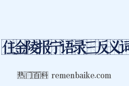 住金陵报宁语录三反义词是什么意思的图片